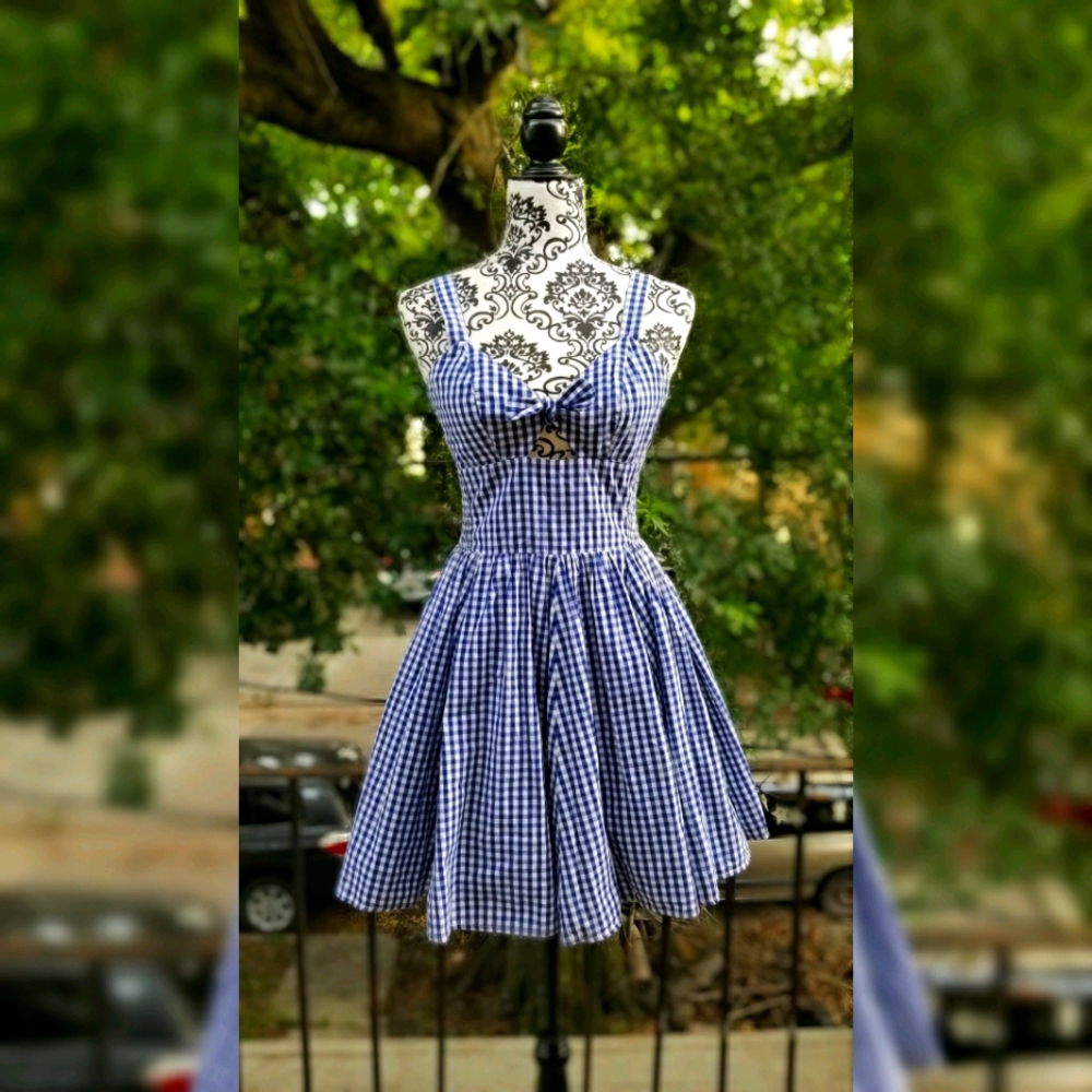 Trashy Diva Hottie dress sz 4 blue gingham